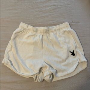Pacsun White Playboy Sweat Shorts